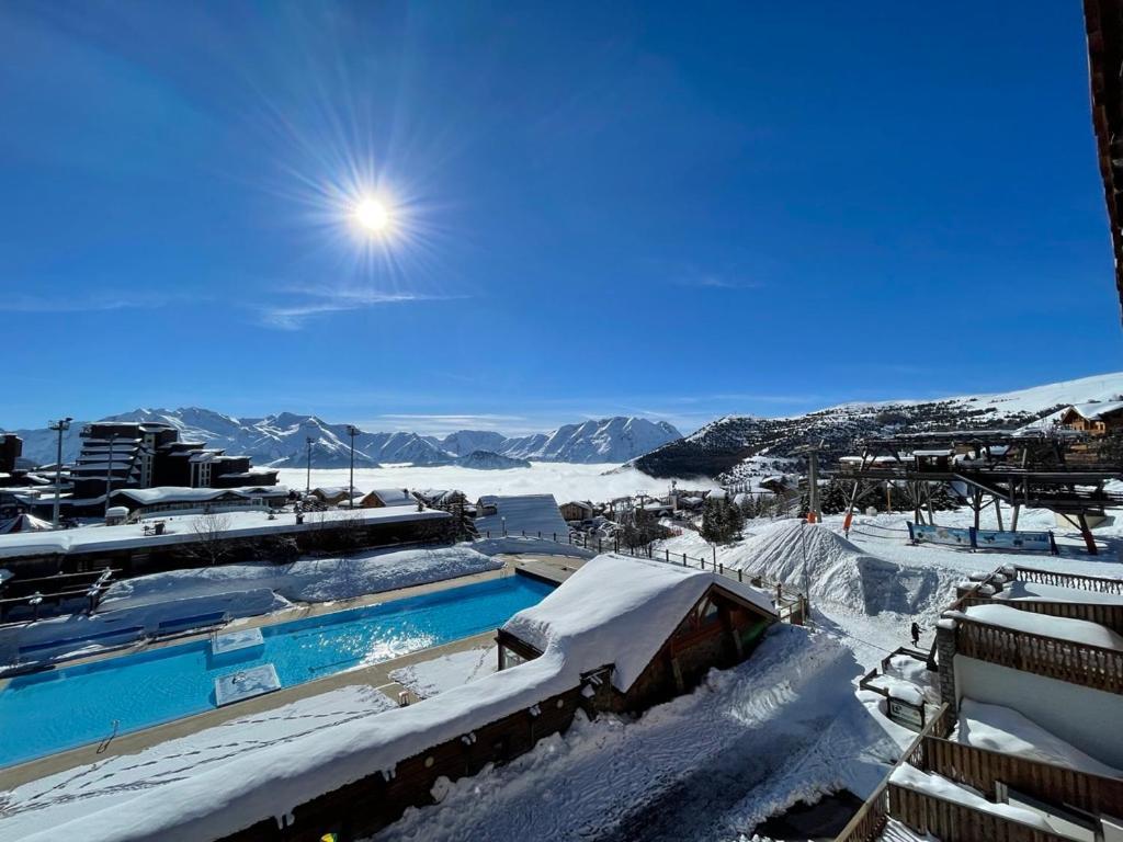 Superbe Studio Avec Vue Exceptionnelle Alpe d'Huez Exterior photo